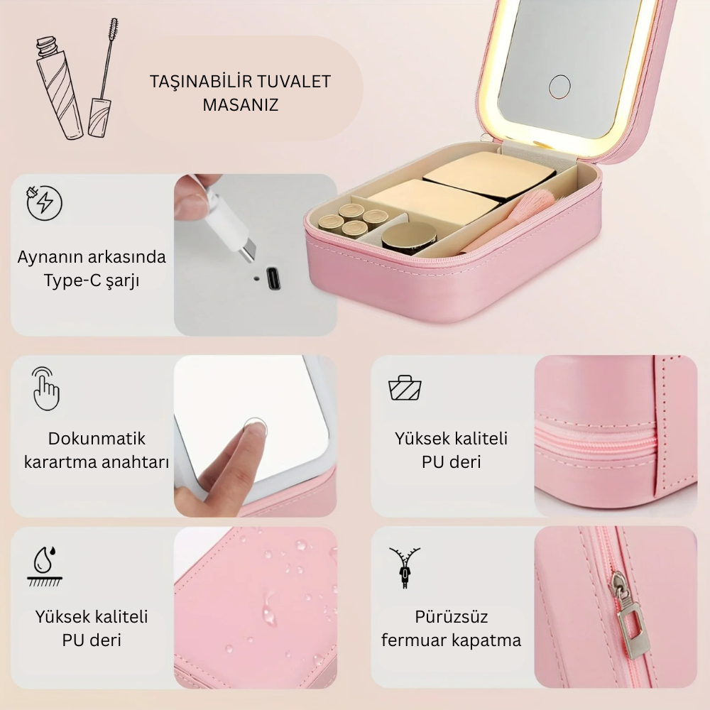 LED Makeup Bag with Mirror