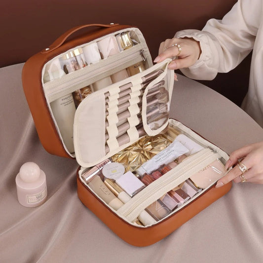 Multi-Compartment Cosmetic Bag