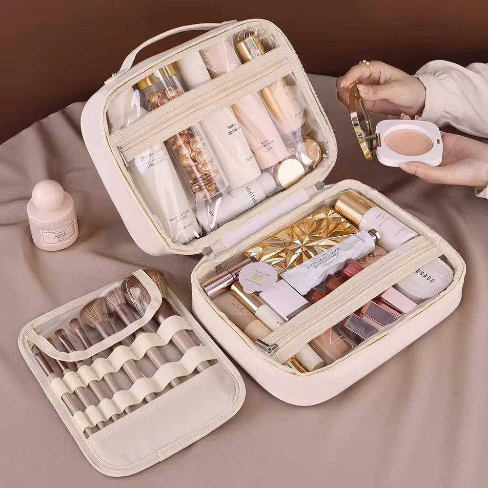 Multi-Compartment Cosmetic Bag