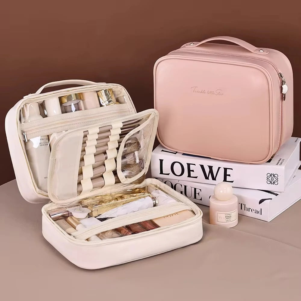 Multi-Compartment Cosmetic Bag