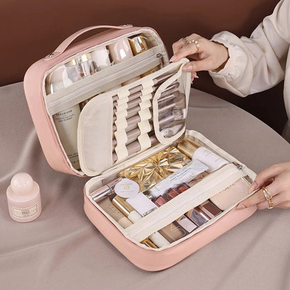 Multi-Compartment Cosmetic Bag